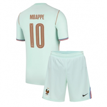 Billige Fotballdrakt Frankrike Kylian Mbappe #10 Replika Bortedraktsett Barn VM 2026 Kortermet (med bukser)